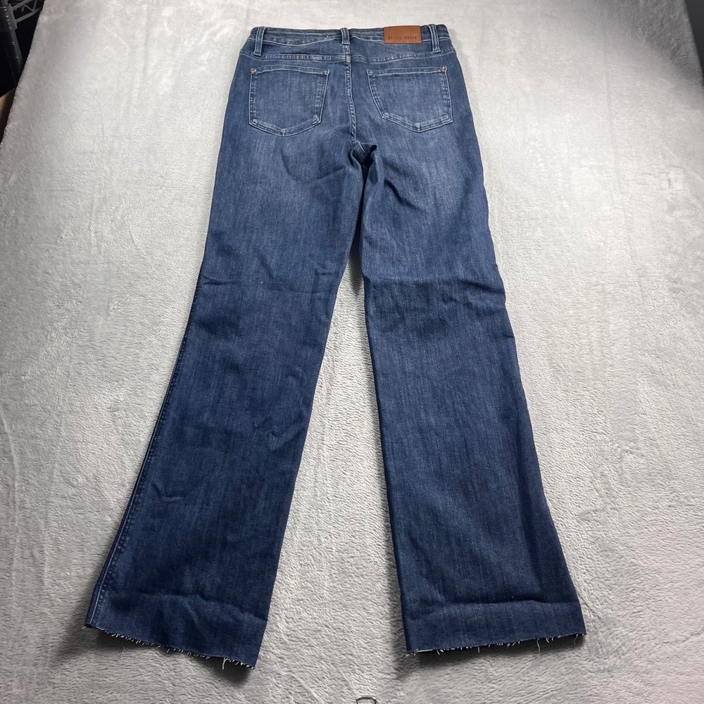 Judy Blue Straight Fit High Rise Raw Hem Jeans Dark Wash JB88861 DK Size 9/29 - Picture 10 of 12